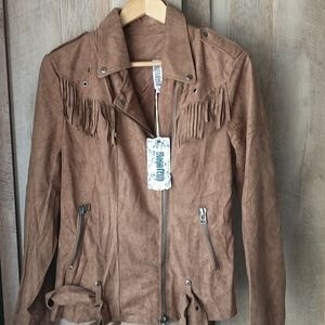 Large suede jacket fringe she & sky